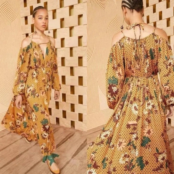 Ulla Johnson Dresses & Skirts - Ulla Johnson Noemi Cold Shoulder Floral Midi Dress